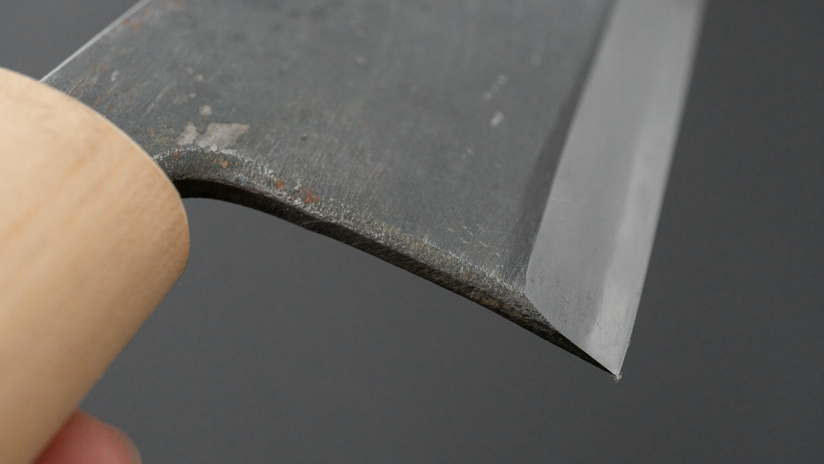 二唐刃物鍛造所 よし久 黒打 出刃 240mm 朴柄
