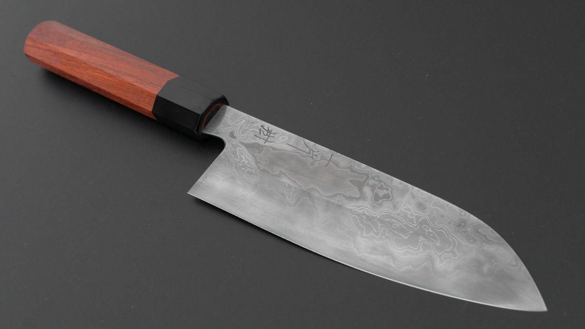 ひとひら 二唐鍛造 直樹 青二 積層 三徳 180mm 花梨柄
