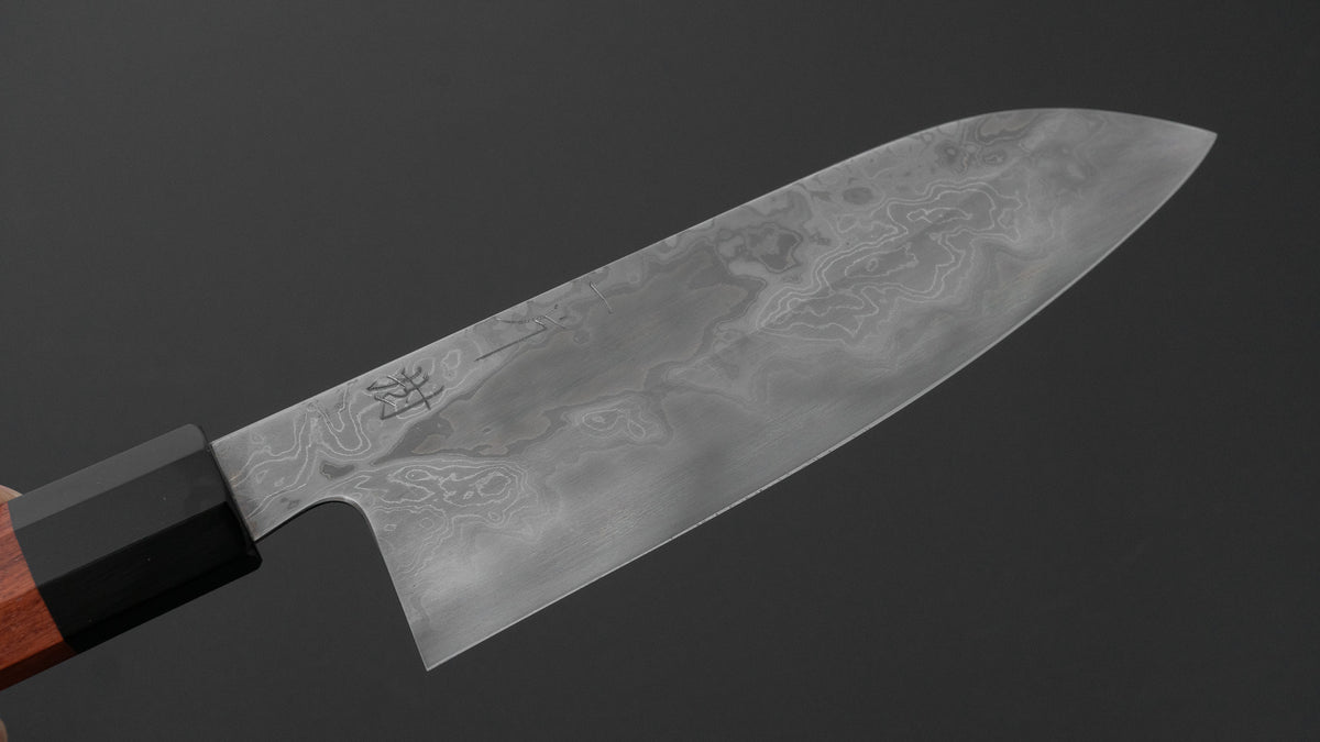 ひとひら 二唐鍛造 直樹 青二 積層 三徳 180mm 花梨柄