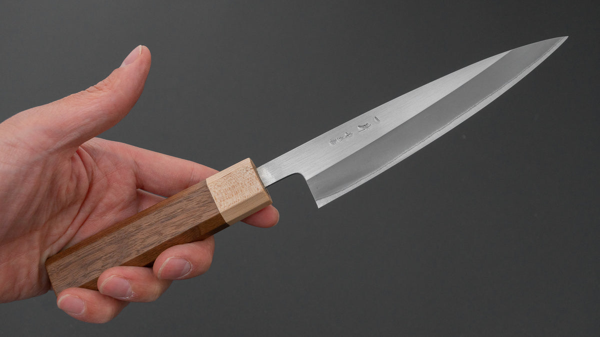 Hitohira TD Blue #2 Stainless Clad Migaki Petty 135mm Walnut Handle