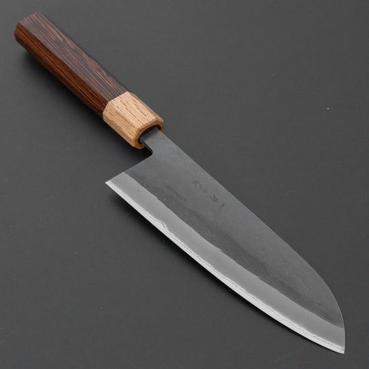 Hitohira TD Blue #2 Stainless Clad Kurouchi Santoku 165mm Wenge Handle
