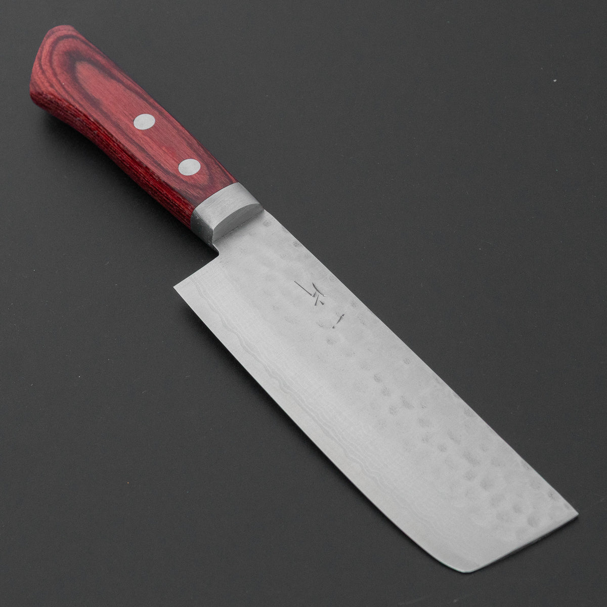 Hitohira NM V10 Tsuchime Damascus Nakiri 130mm Wine Pakka Handle