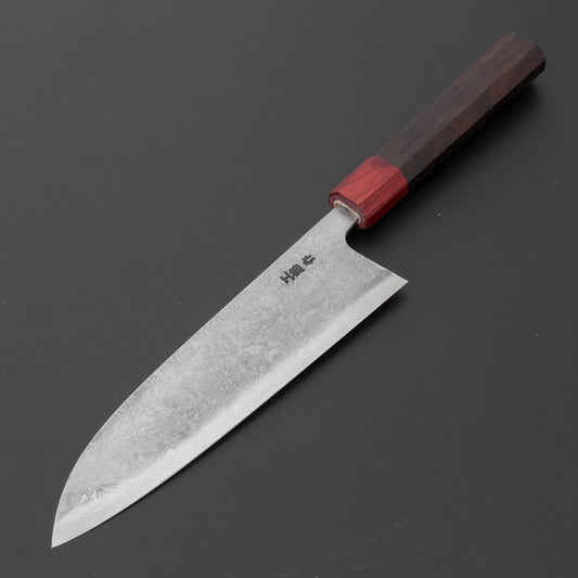 Kudo Knife Forge VG10 Damascus Santoku 180mm Rosewood Handle
