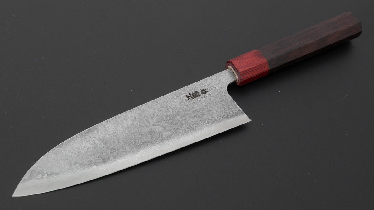 工藤刃物鍛造所 V金10号 積層 三徳 180mm 紫檀柄