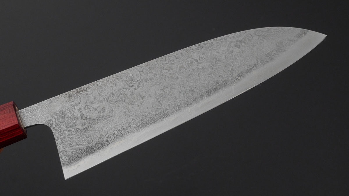工藤刃物鍛造所 V金10号 積層 三徳 180mm 紫檀柄