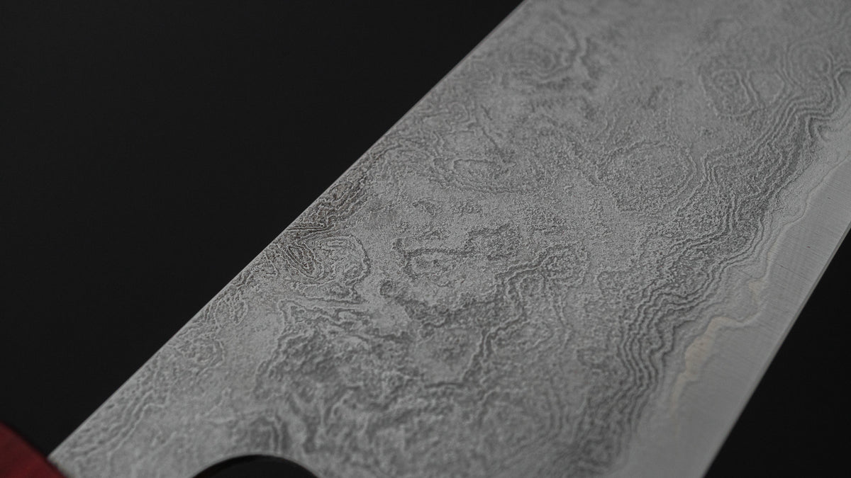 工藤刃物鍛造所 V金10号 積層 三徳 180mm 紫檀柄