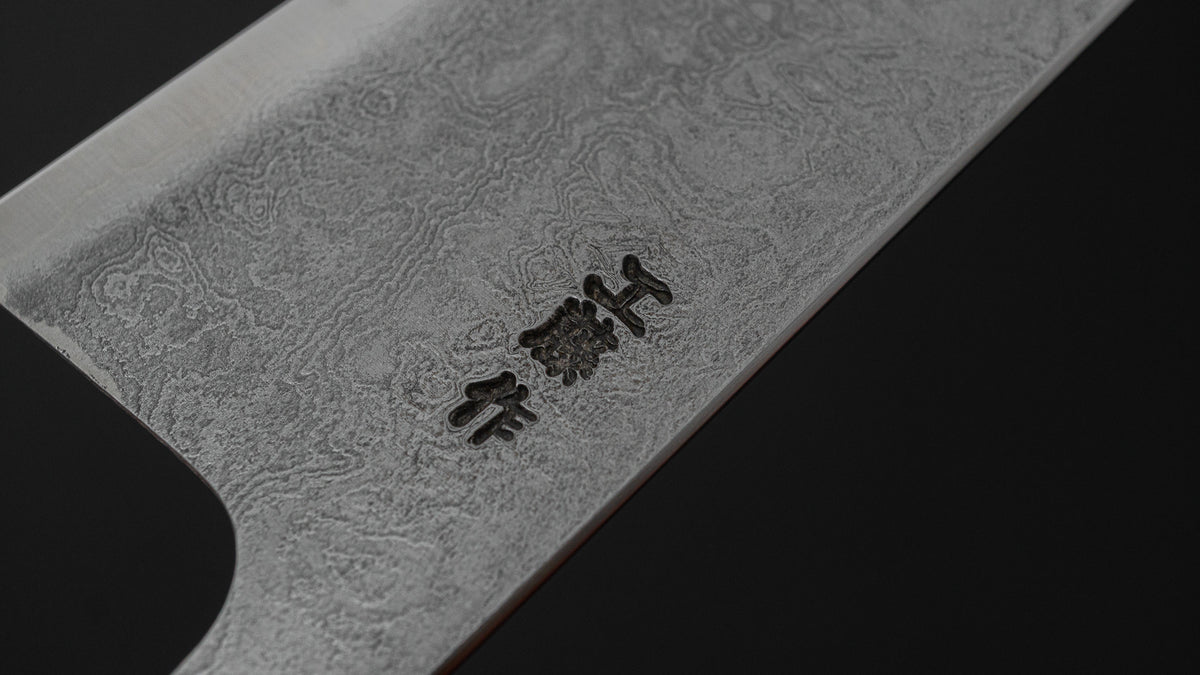 工藤刃物鍛造所 V金10号 積層 三徳 180mm 紫檀柄