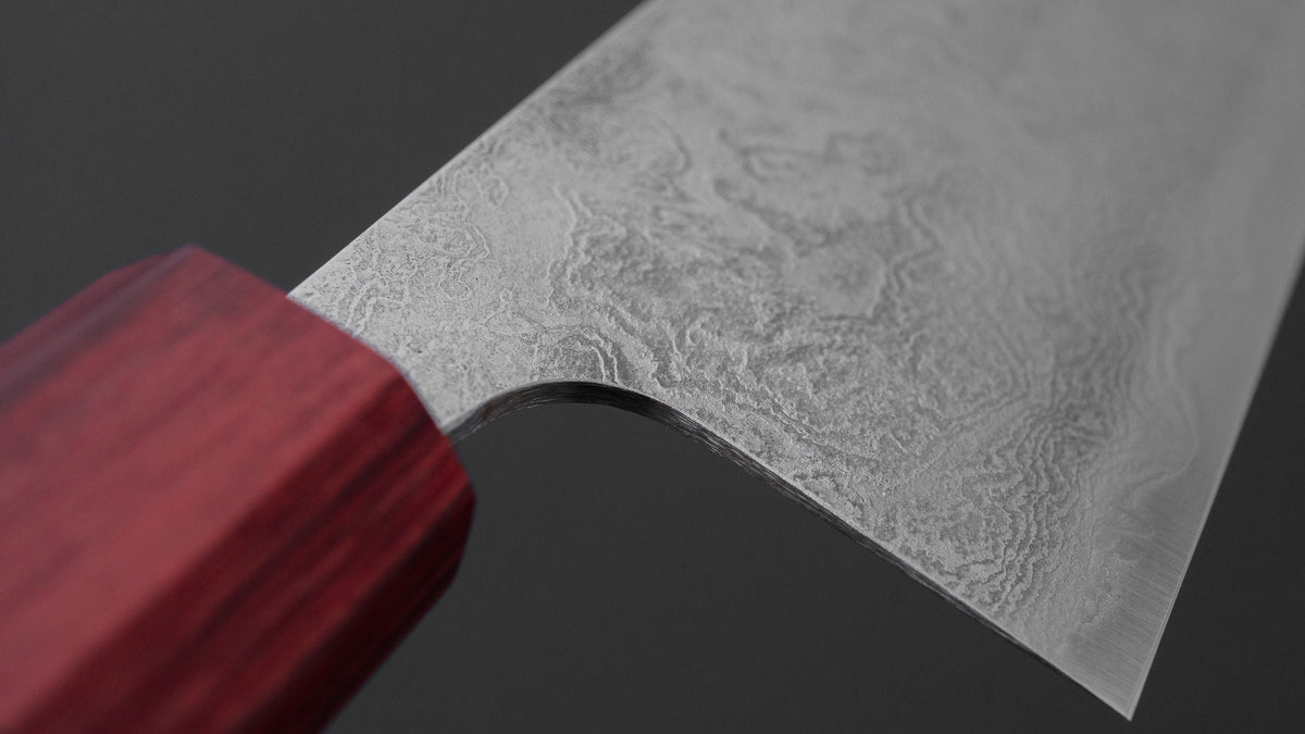 工藤刃物鍛造所 V金10号 積層 三徳 180mm 紫檀柄