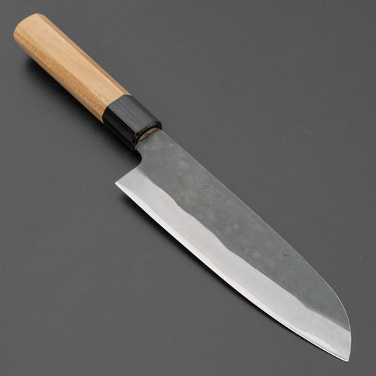 Hitohira Hizen Kurouchi Blue #1 Stainless Clad Santoku 165mm Ho Wood Handle