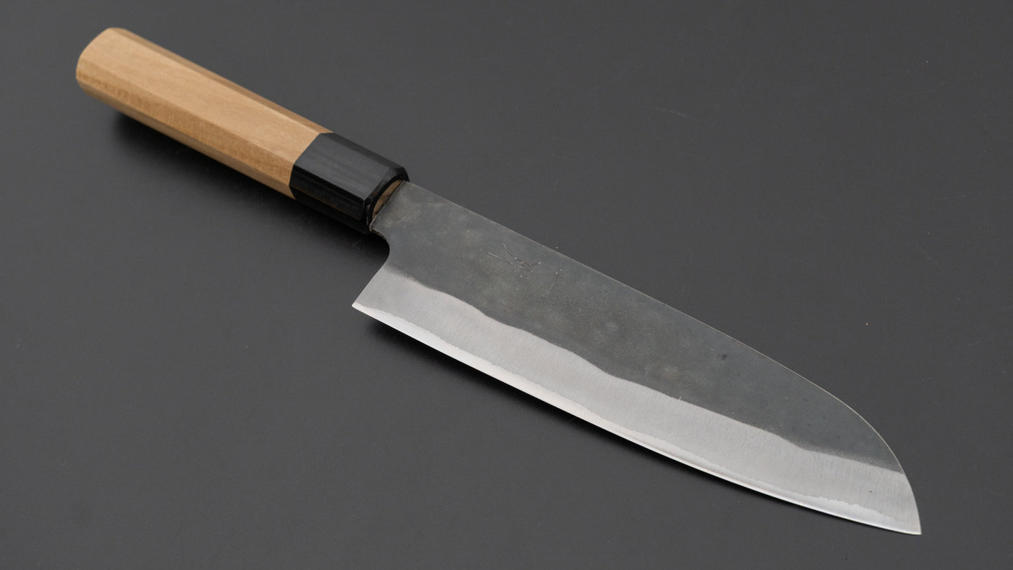 Hitohira Hizen Kurouchi Blue #1 Stainless Clad Santoku 165mm Ho Wood Handle