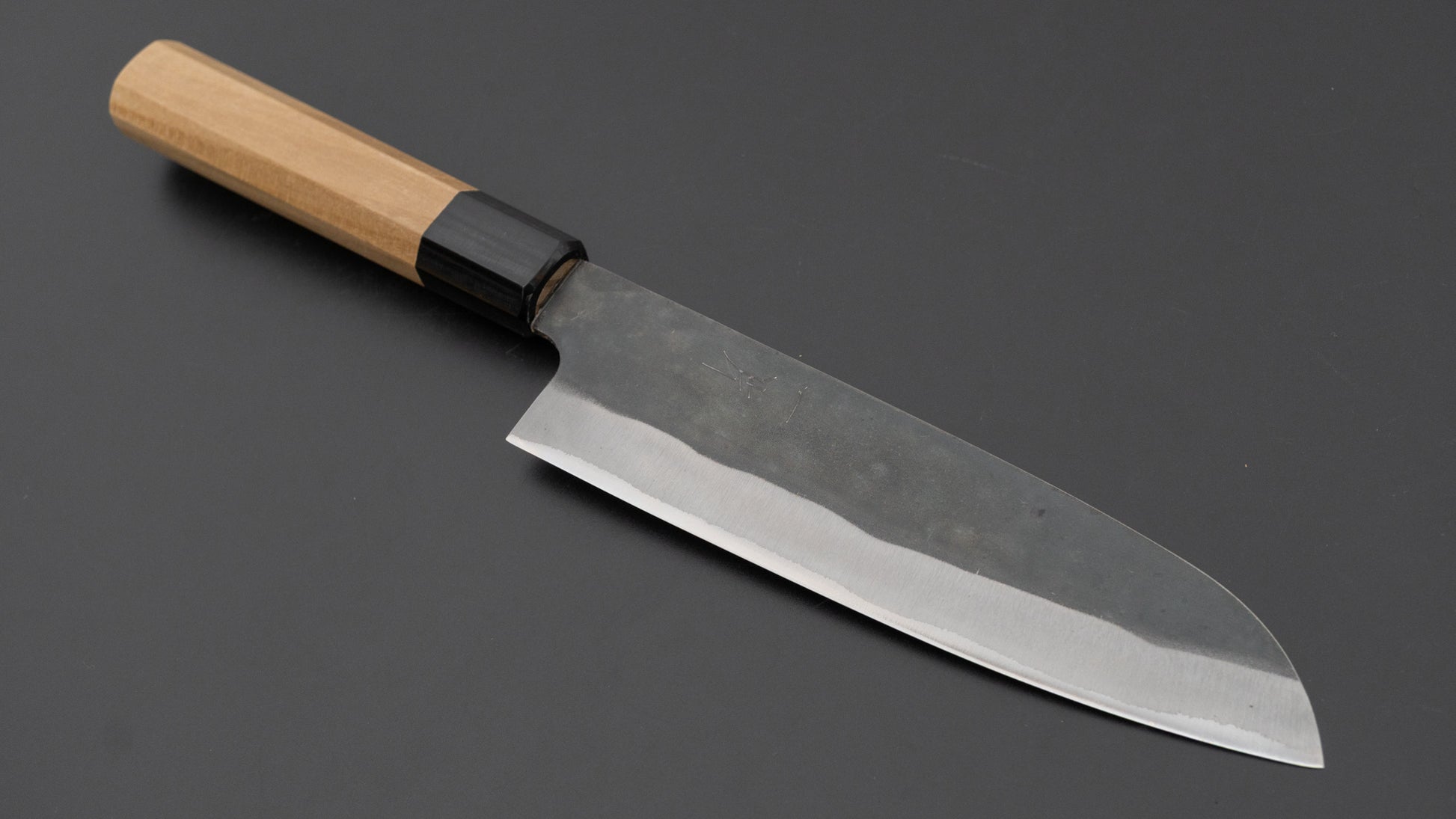 Hitohira Hizen Kurouchi Blue #1 Stainless Clad Santoku 165mm Ho Wood Handle