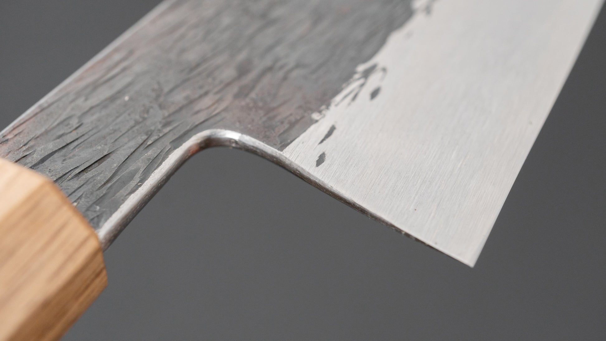 Isamitsu White #1 Stainless Clad Kurouchi Santoku 180mm Rosewood Handle