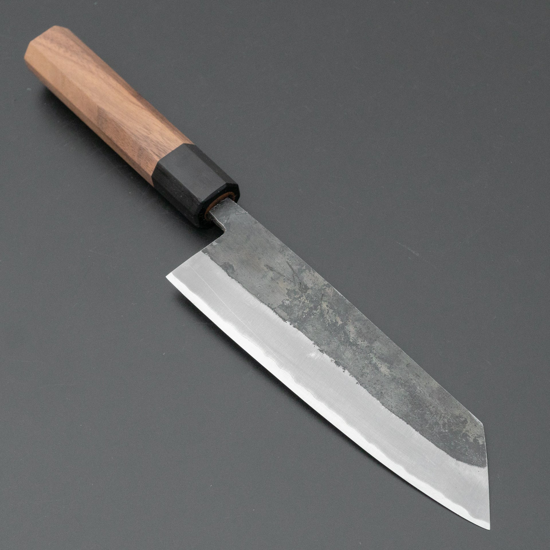 Hitohira Harima Forged Blue #2 Stainless Clad Kurouchi Bunka 165mm Walnut Handle