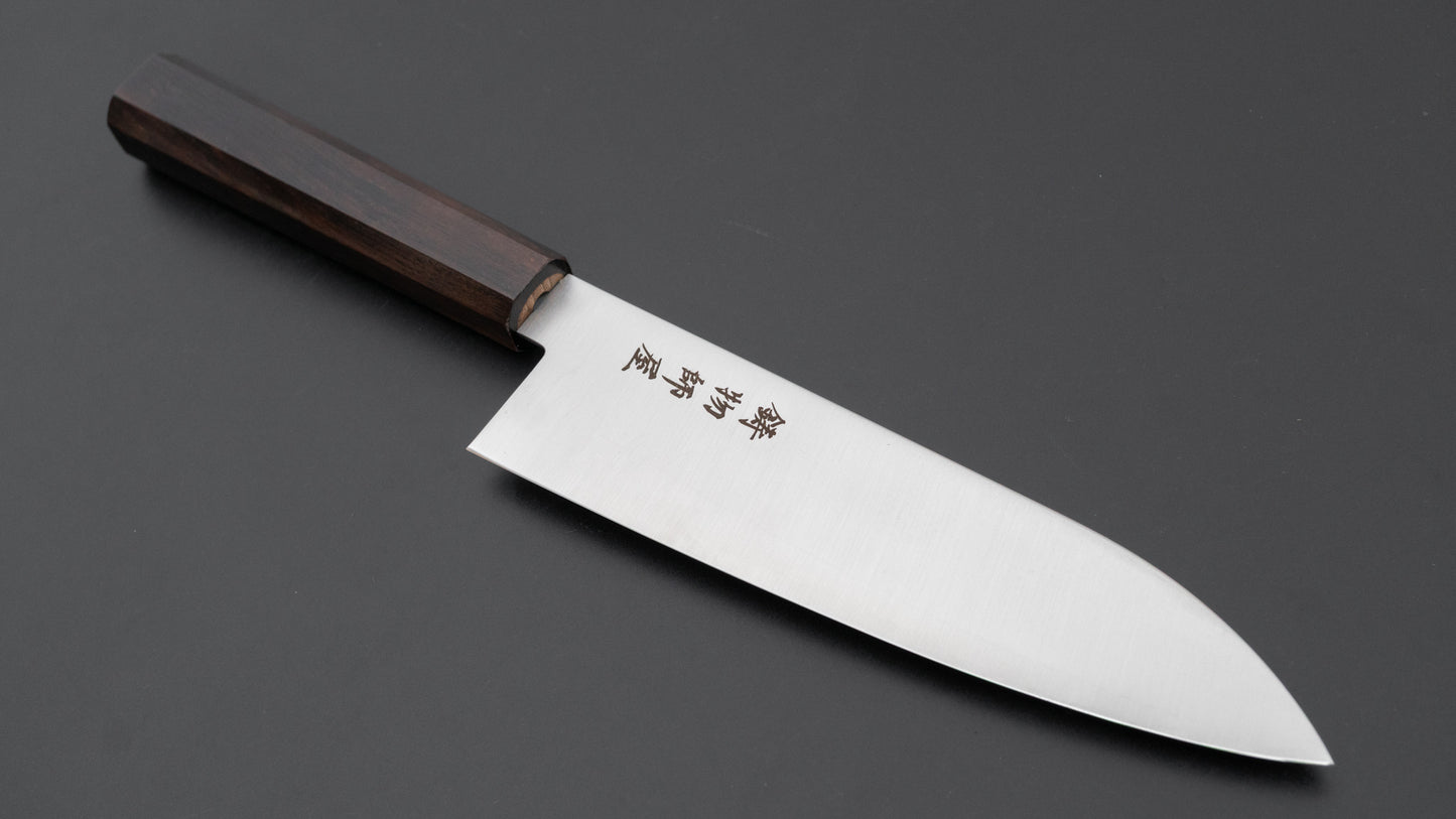 Hitohira Imojiya TH Stainless Santoku 180mm Ebony Handle (Wa)