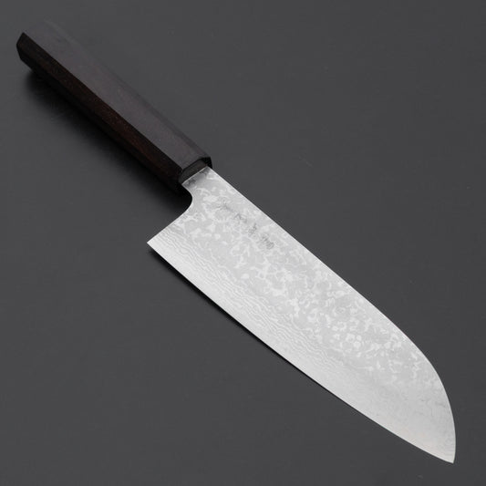 Makoto Kurosaki VG7 Damascus Santoku 165mm Ebony Handle