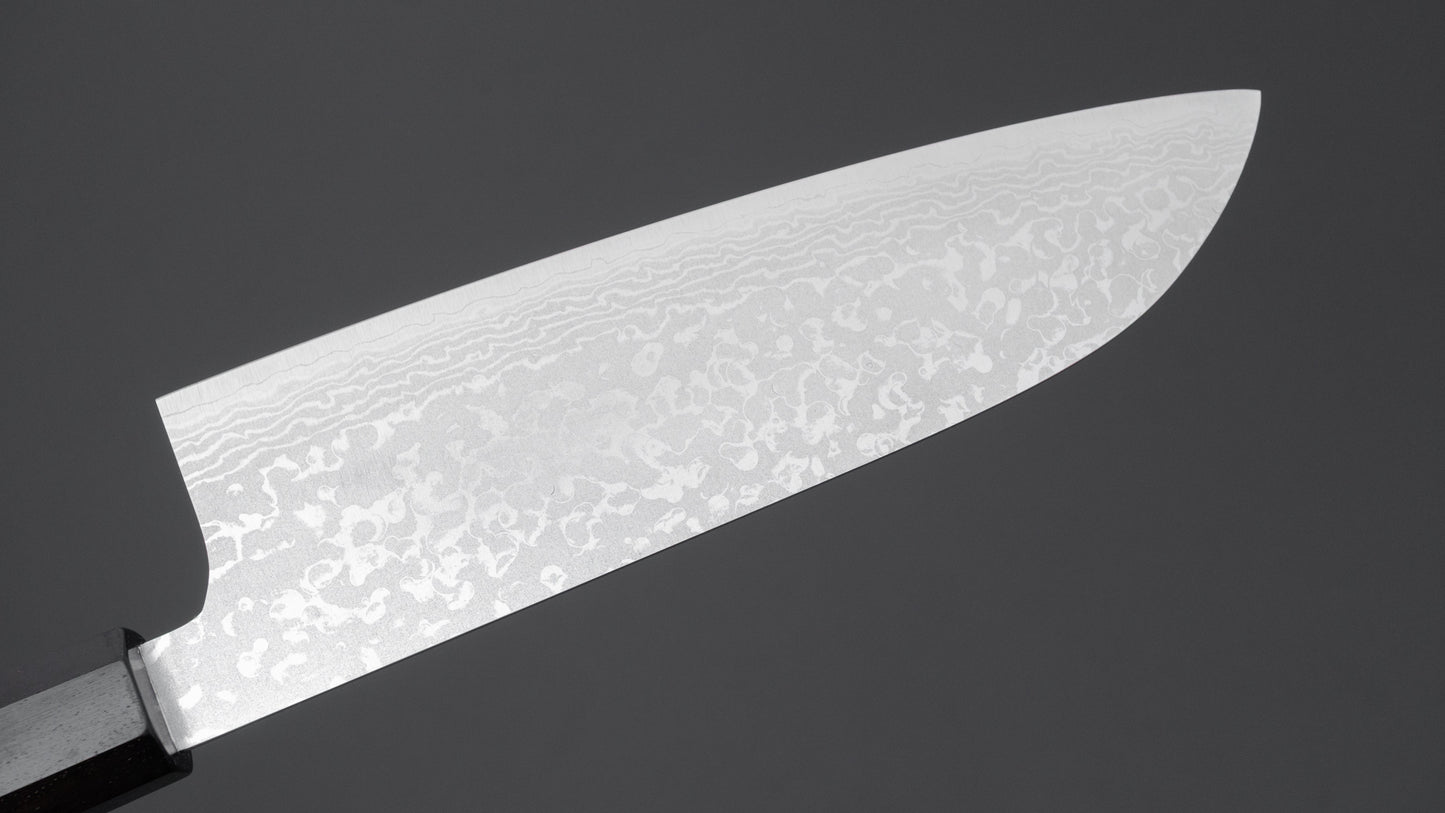 Makoto Kurosaki VG7 Damascus Santoku 165mm Ebony Handle