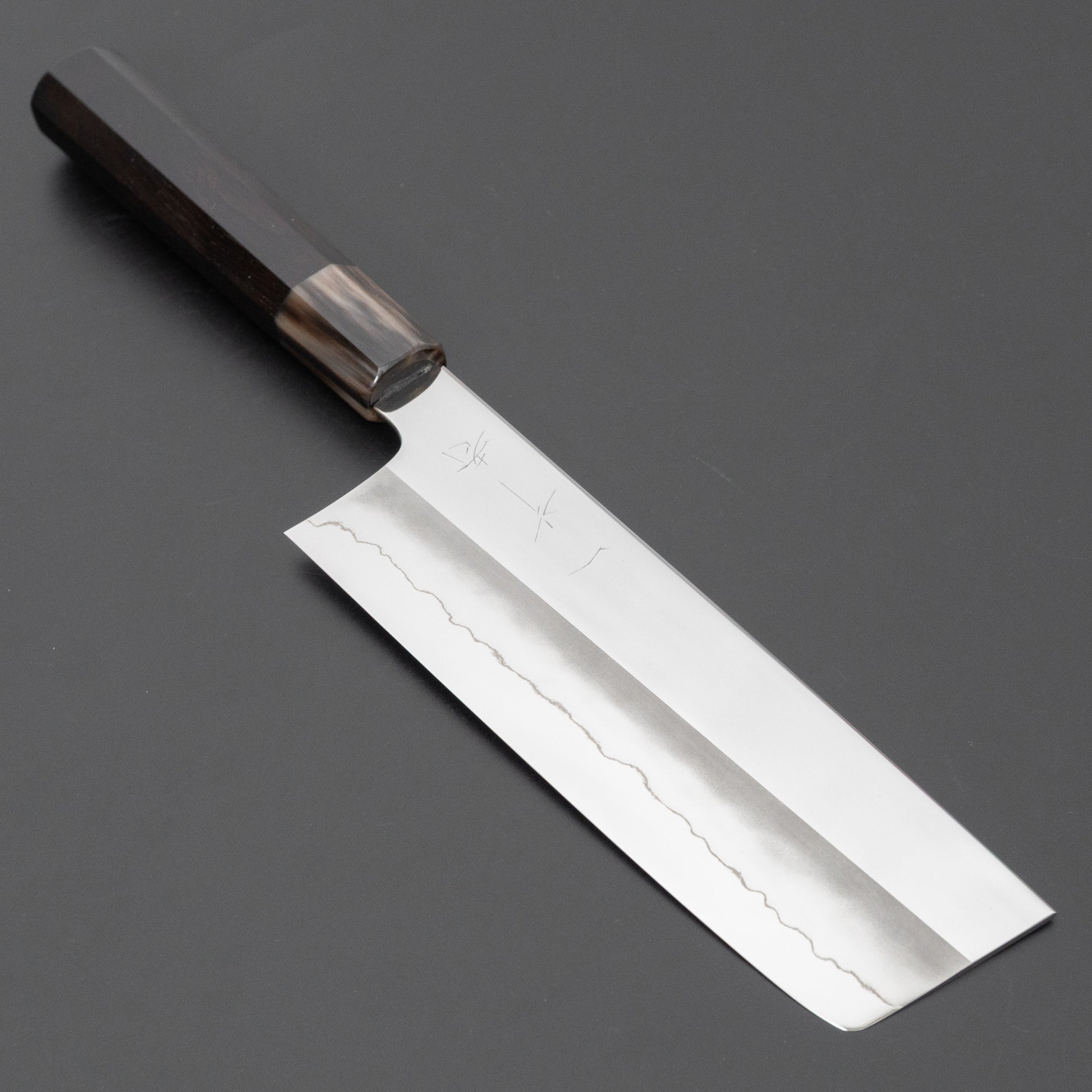 Hitohira Kikuchiyo Rou Silver #3 Mirror Polished Nakiri Ebony Handle