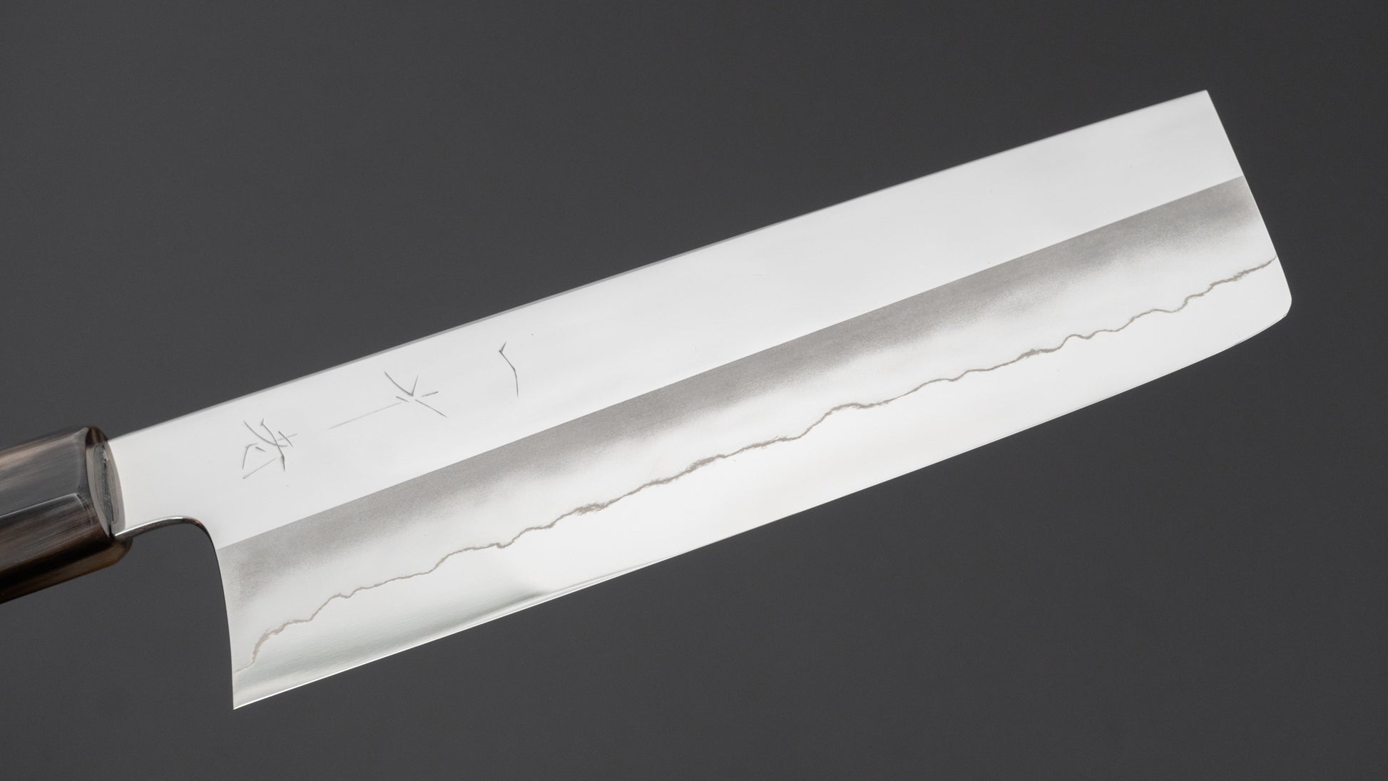 Hitohira Kikuchiyo Rou Silver #3 Mirror Polished Nakiri Ebony Handle