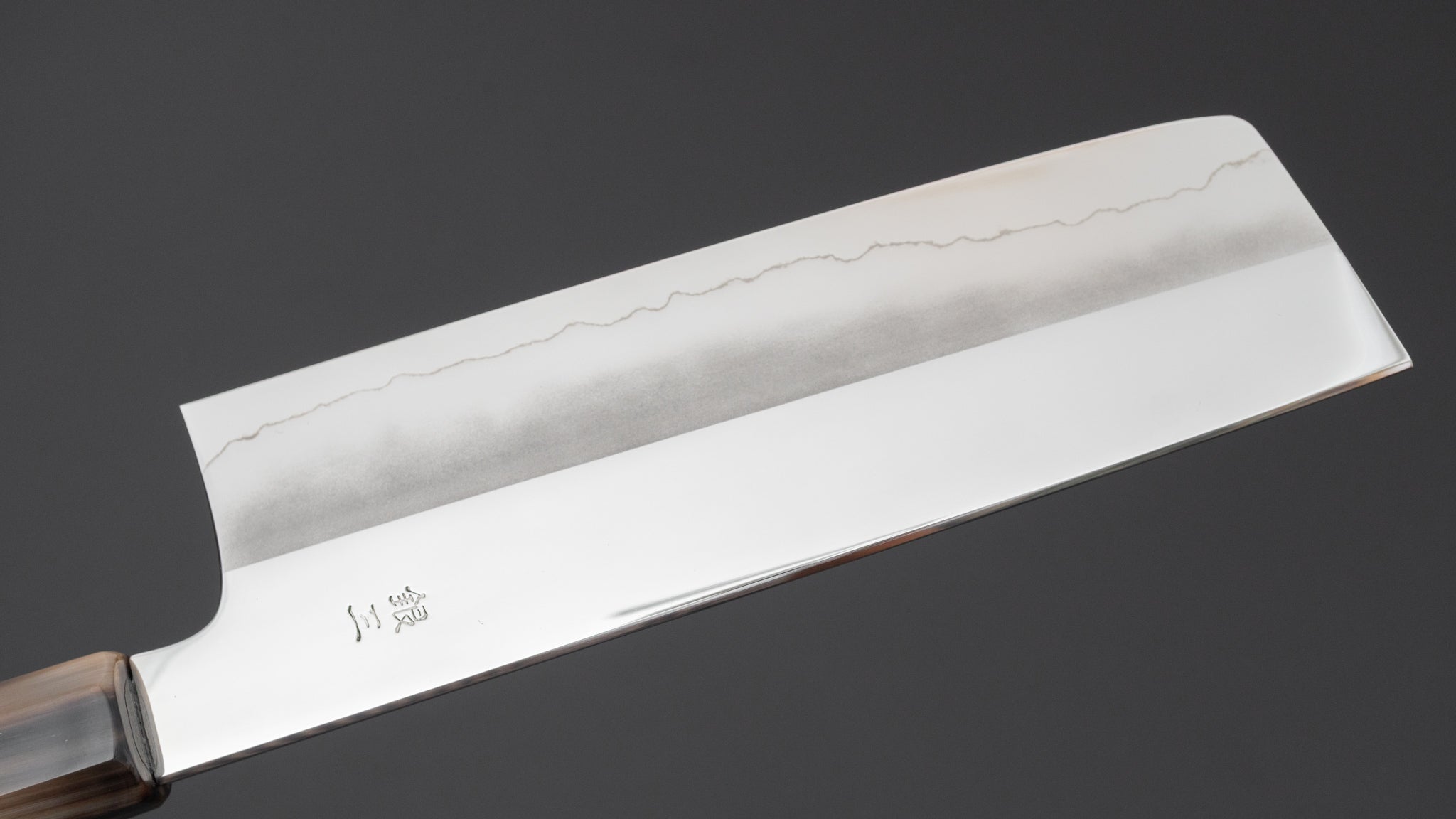 Hitohira Nakagawa Rou Silver #3 Mirror Polished Nakiri Ebony