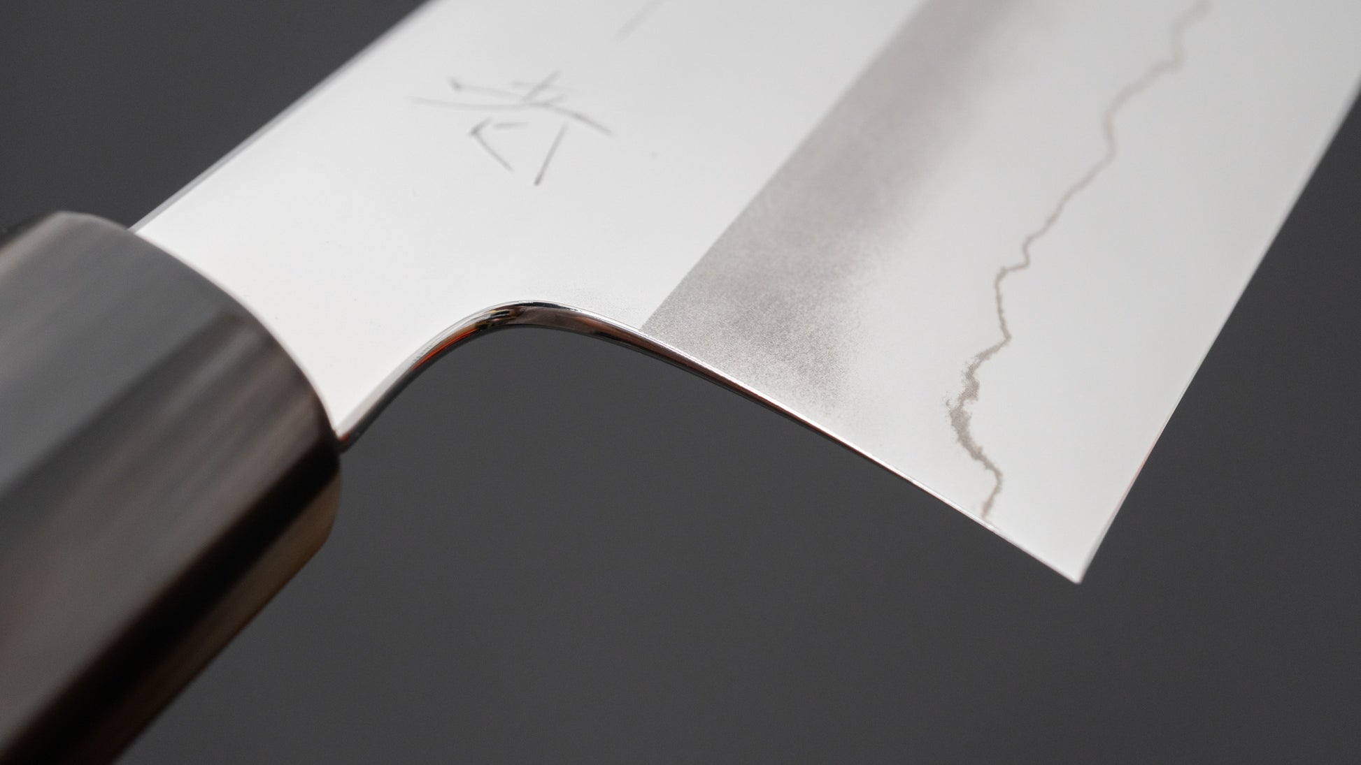 Hitohira Kikuchiyo Rou Silver #3 Mirror Polished Nakiri Ebony Handle