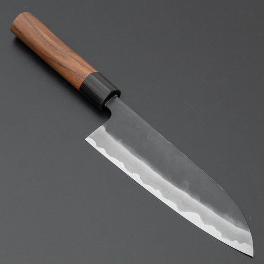 Hitohira MS Kurouchi White #2 Santoku 165mm Rosewood Handle - HITOHIRA