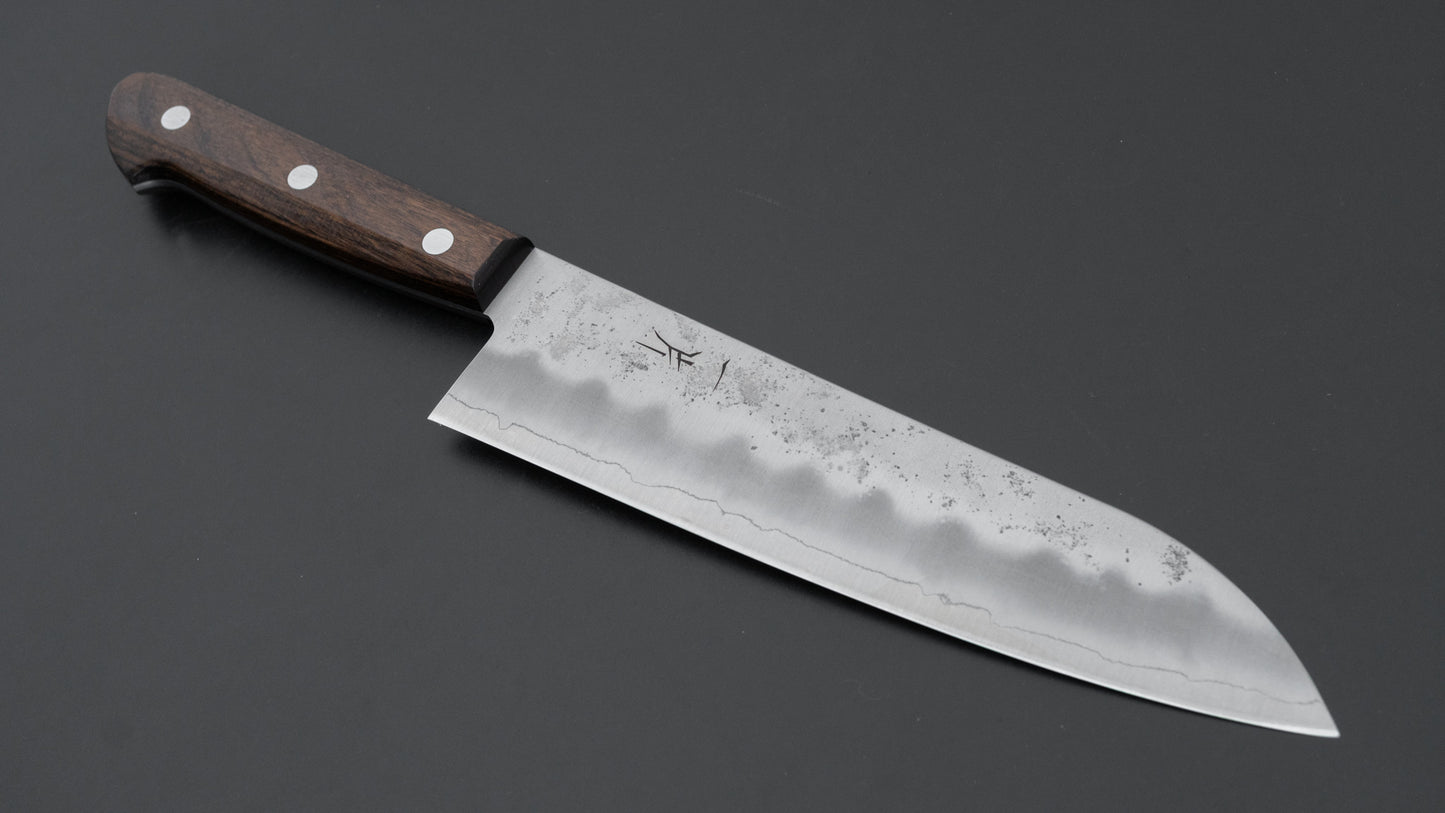Hitohira Futana S3 Nashiji Santoku 165mm Brown Pakka Handle (No Bolster)
