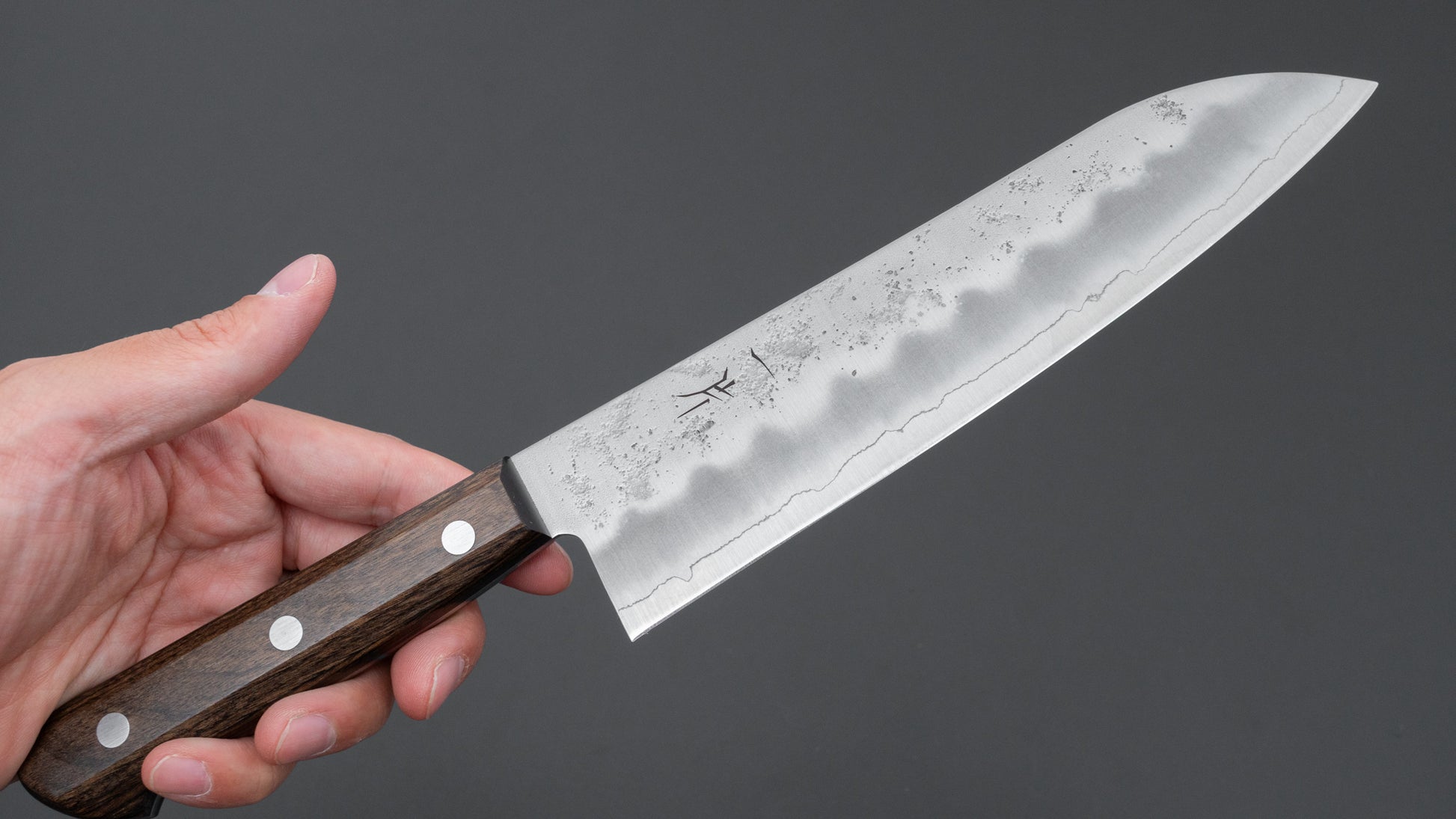 Hitohira Futana S3 Nashiji Santoku 165mm Brown Pakka Handle (No Bolster)