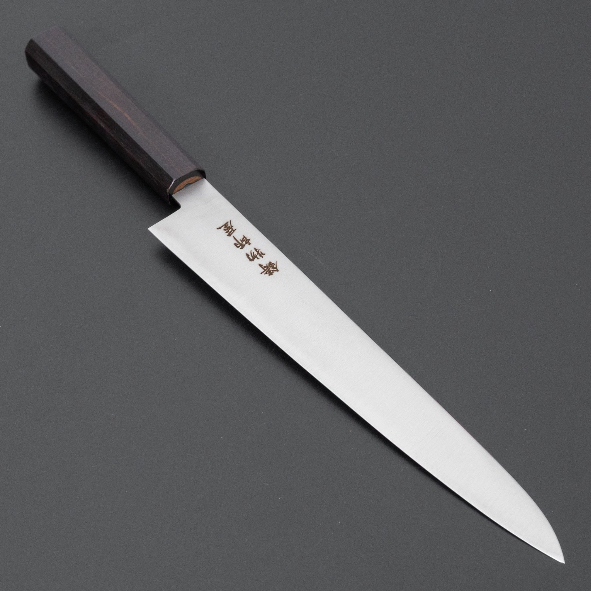 Hitohira Imojiya TH Stainless Sujihiki 240mm Ebony Handle (Wa)