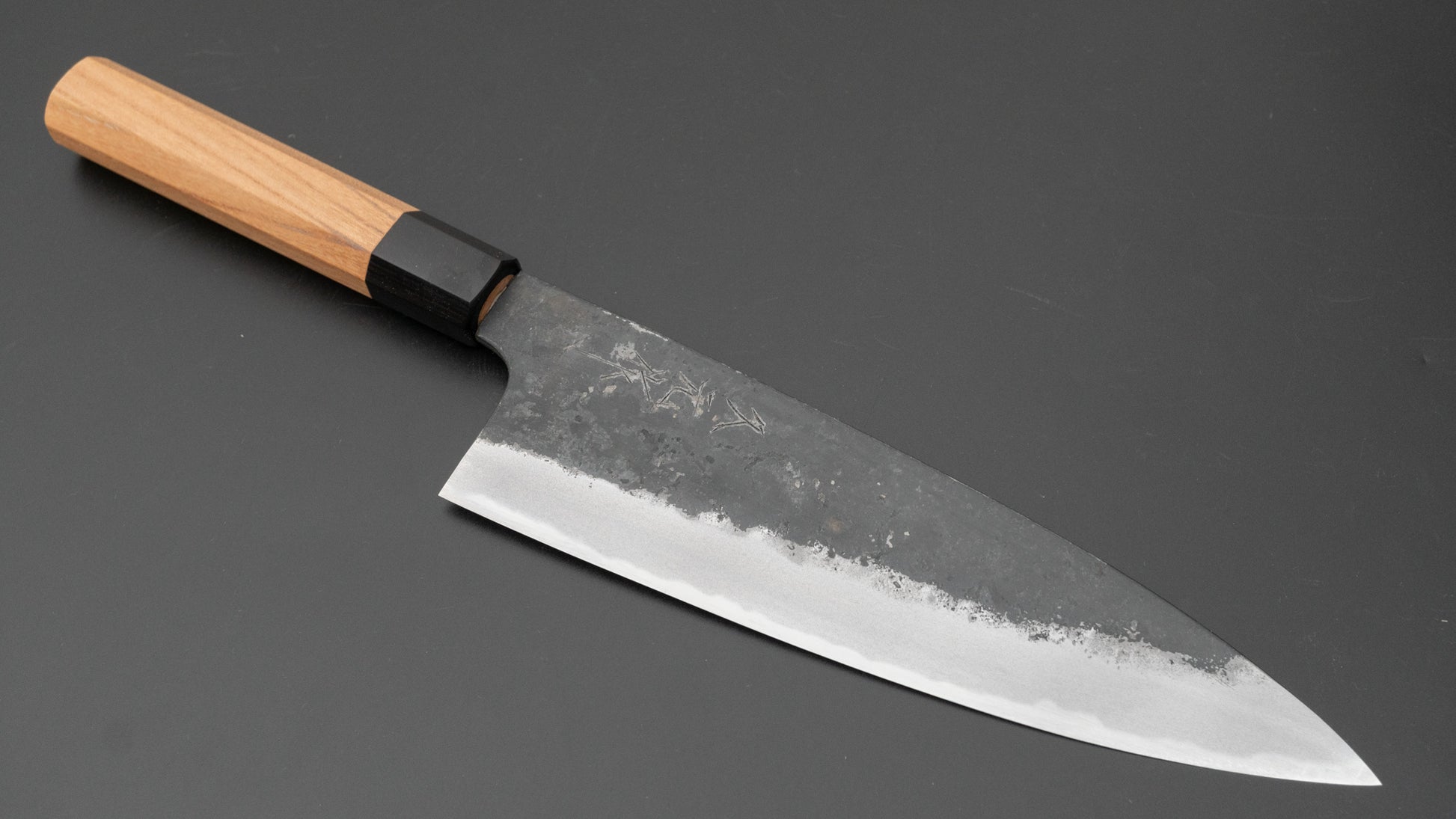 Morihei Hisamoto Kurouchi White #2 Extra Height Gyuto 210mm Keyaki Zelkova Handle - HITOHIRA