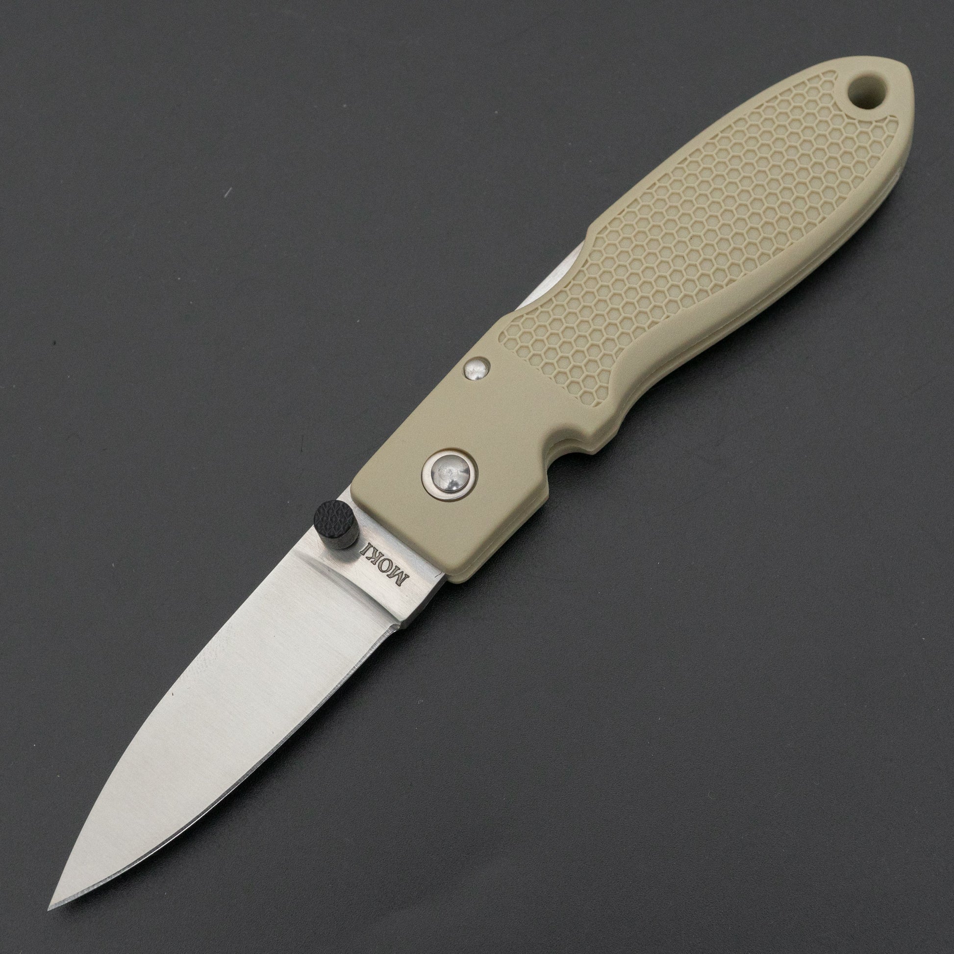 MOKI Coupe Folding Knife Grilon Handle (Sand Beige) - HITOHIRA