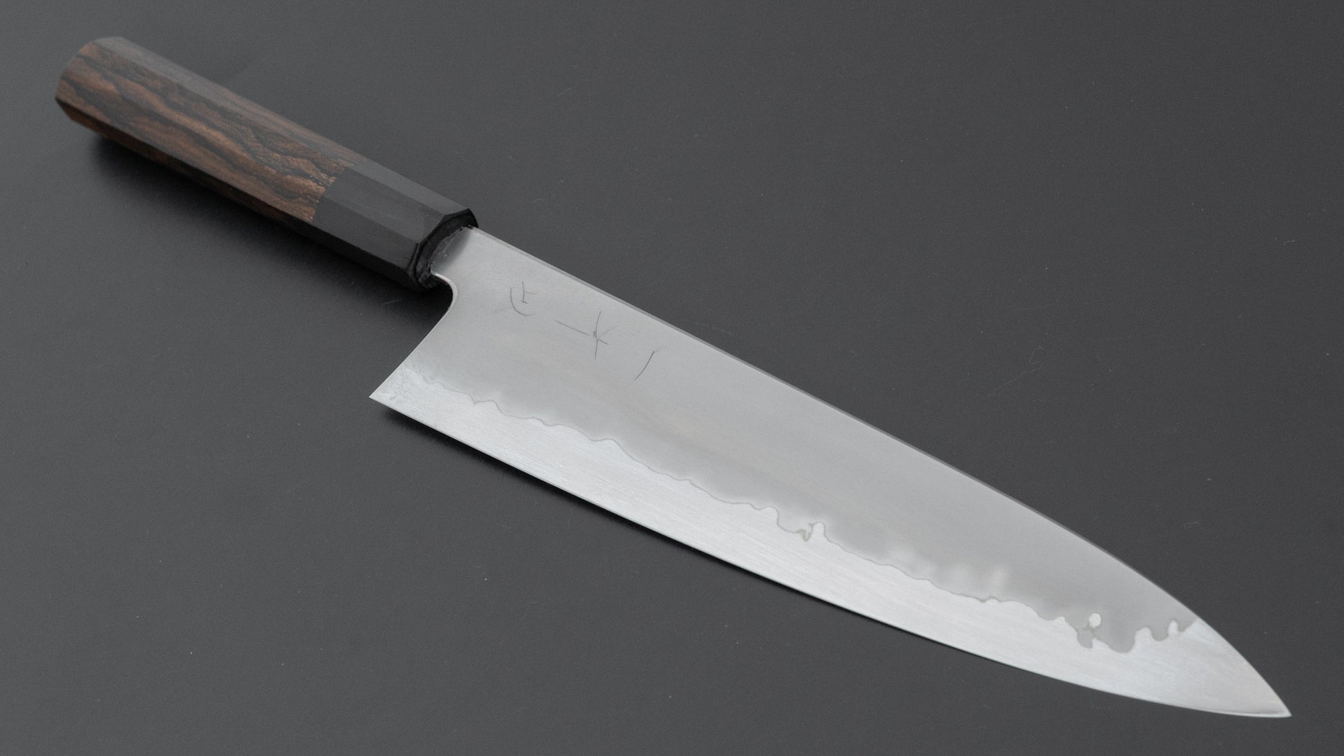 Hitohira Tanaka Izo Blue #1 Stainless Clad Gyuto 240mm Ziricote Handle