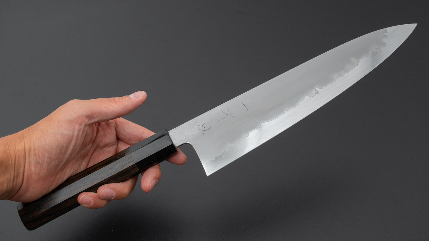 Hitohira Tanaka Izo Blue #1 Stainless Clad Gyuto 240mm Ziricote Handle