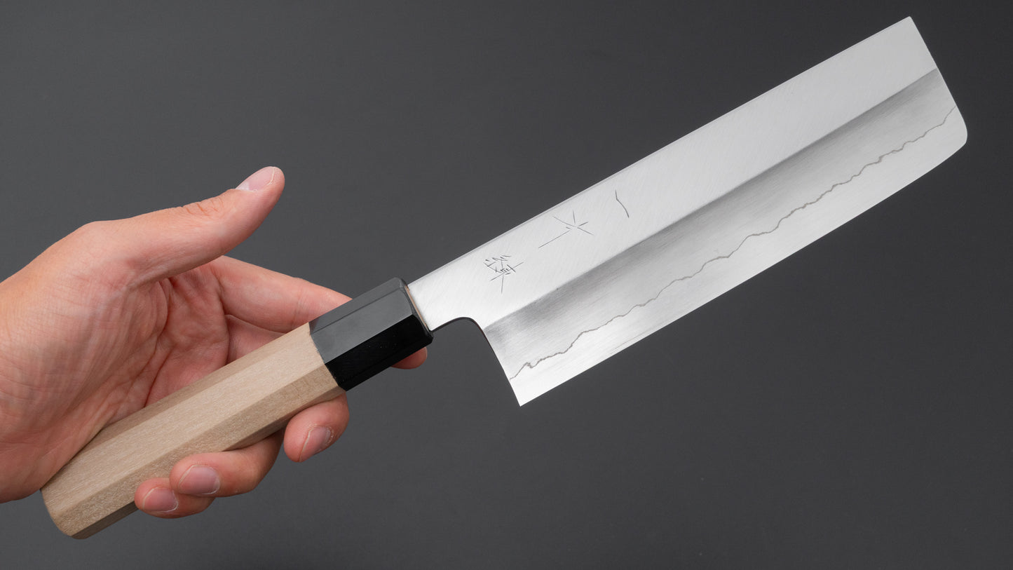 Hitohira Kikuchiyo Ren Silver #3 Nakiri 180mm Ho Wood Handle