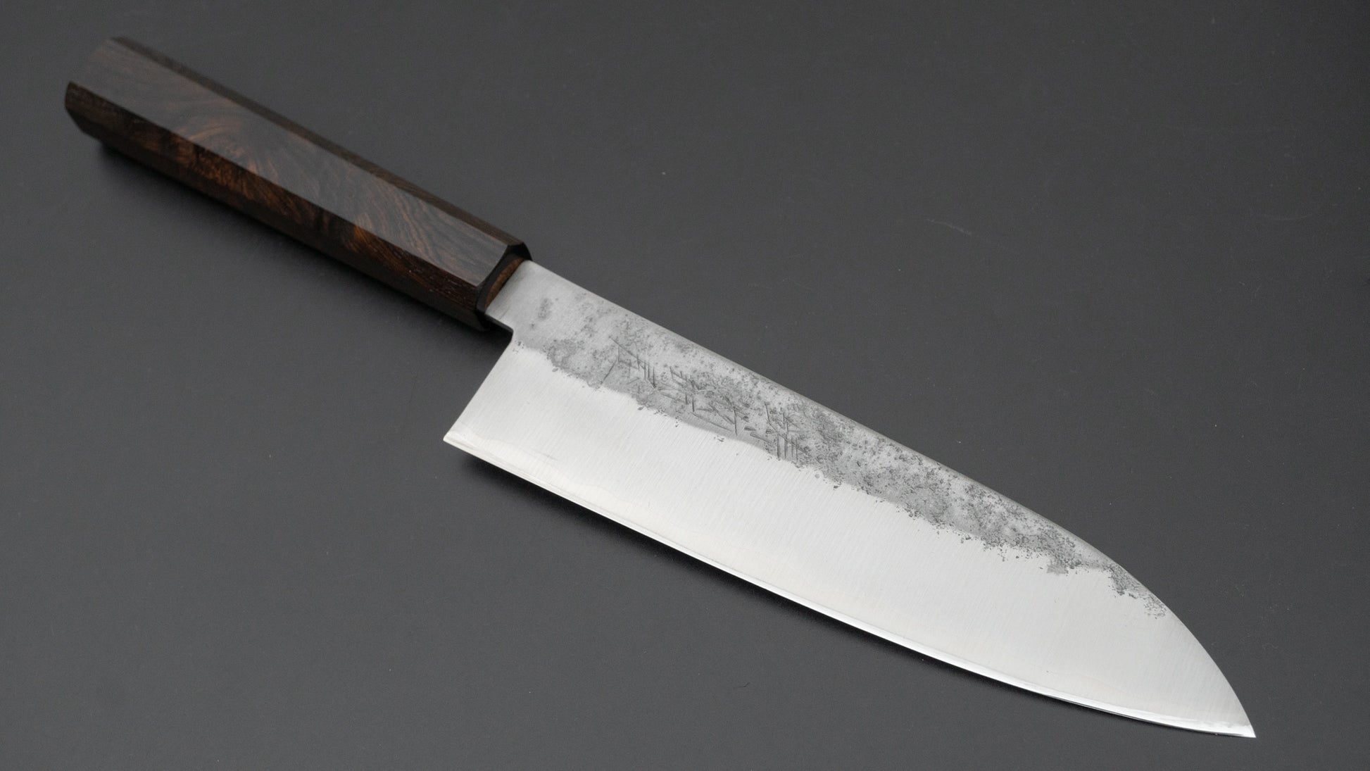 Hitohira Imojiya TH Silver #3 Nashiji Santoku Ebony Handle - HITOHIRA