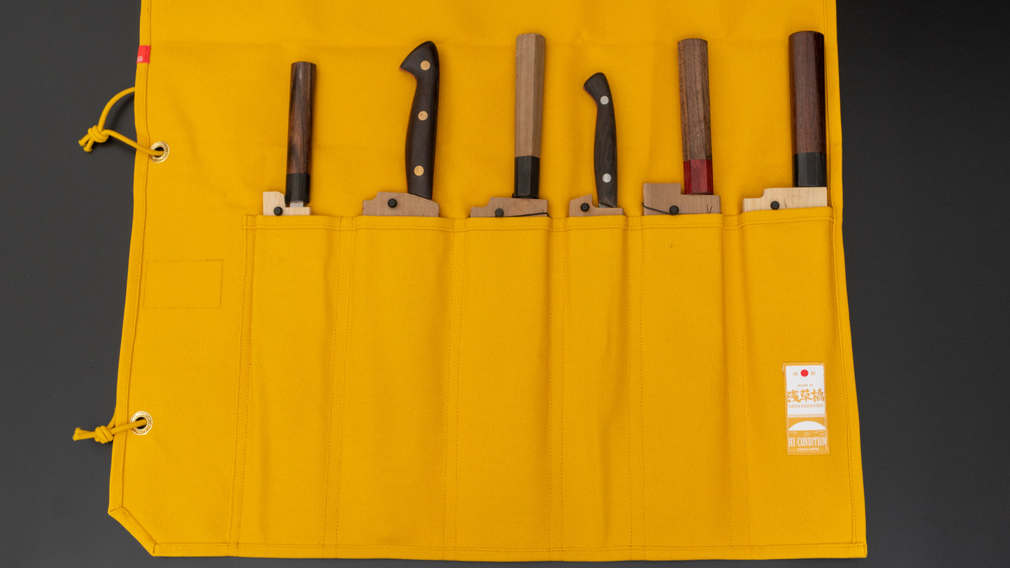 HI-CONDITION Hanpu Canvas 6 Pockets Knife Roll Mustard - HITOHIRA