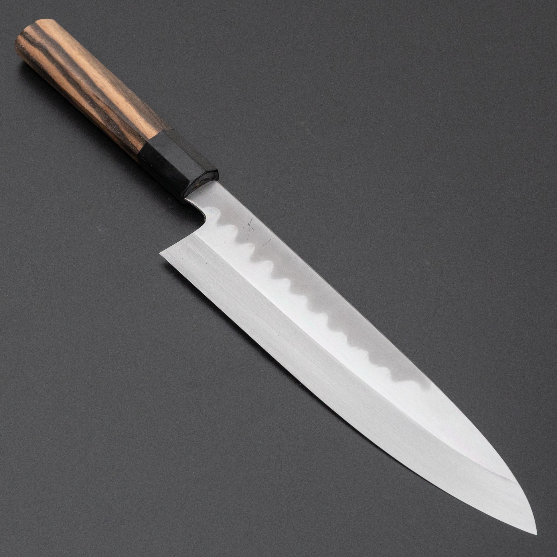 Hitohira Togashi Kyuzo White #1 Hakumon Mizu Honyaki Gyuto 240mm Kurokaki Persimmon Handle (#095/ Saya) - HITOHIRA