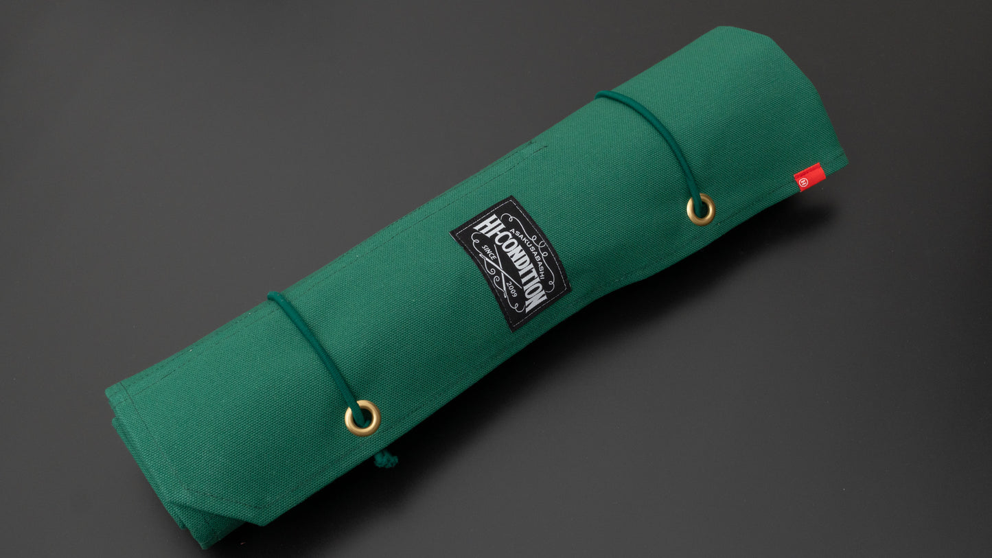 HI-CONDITION Hanpu Canvas 6 Pockets Knife Roll Mid Green - HITOHIRA