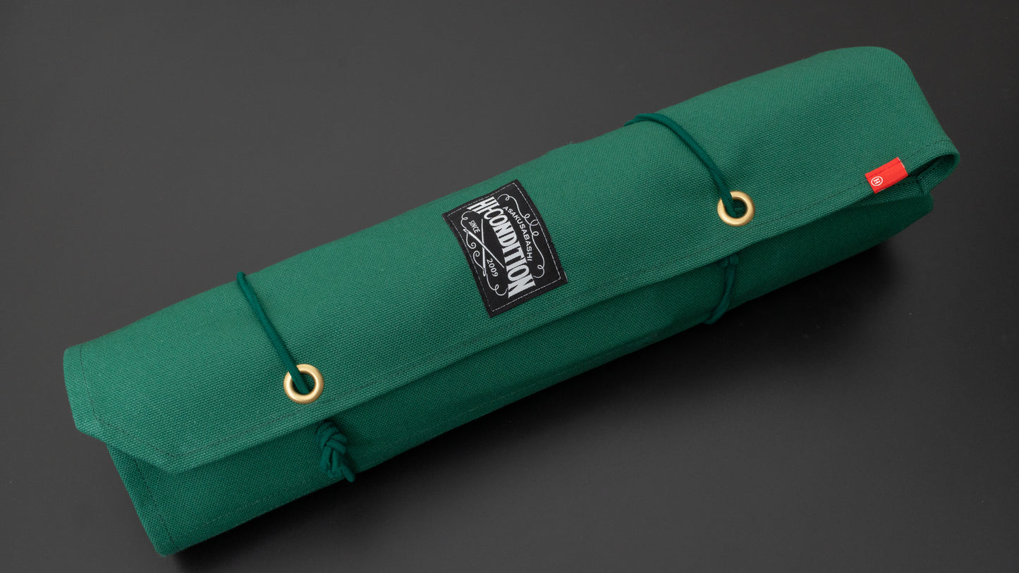 HI-CONDITION Hanpu Canvas 6 Pockets Knife Roll Mid Green - HITOHIRA