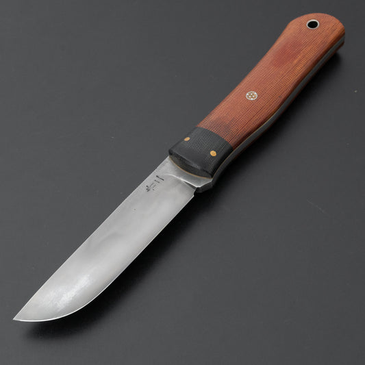 Seino Shikari Blue #2 Honyaki Fixed Blade Canvas Micarta Handle (#004)