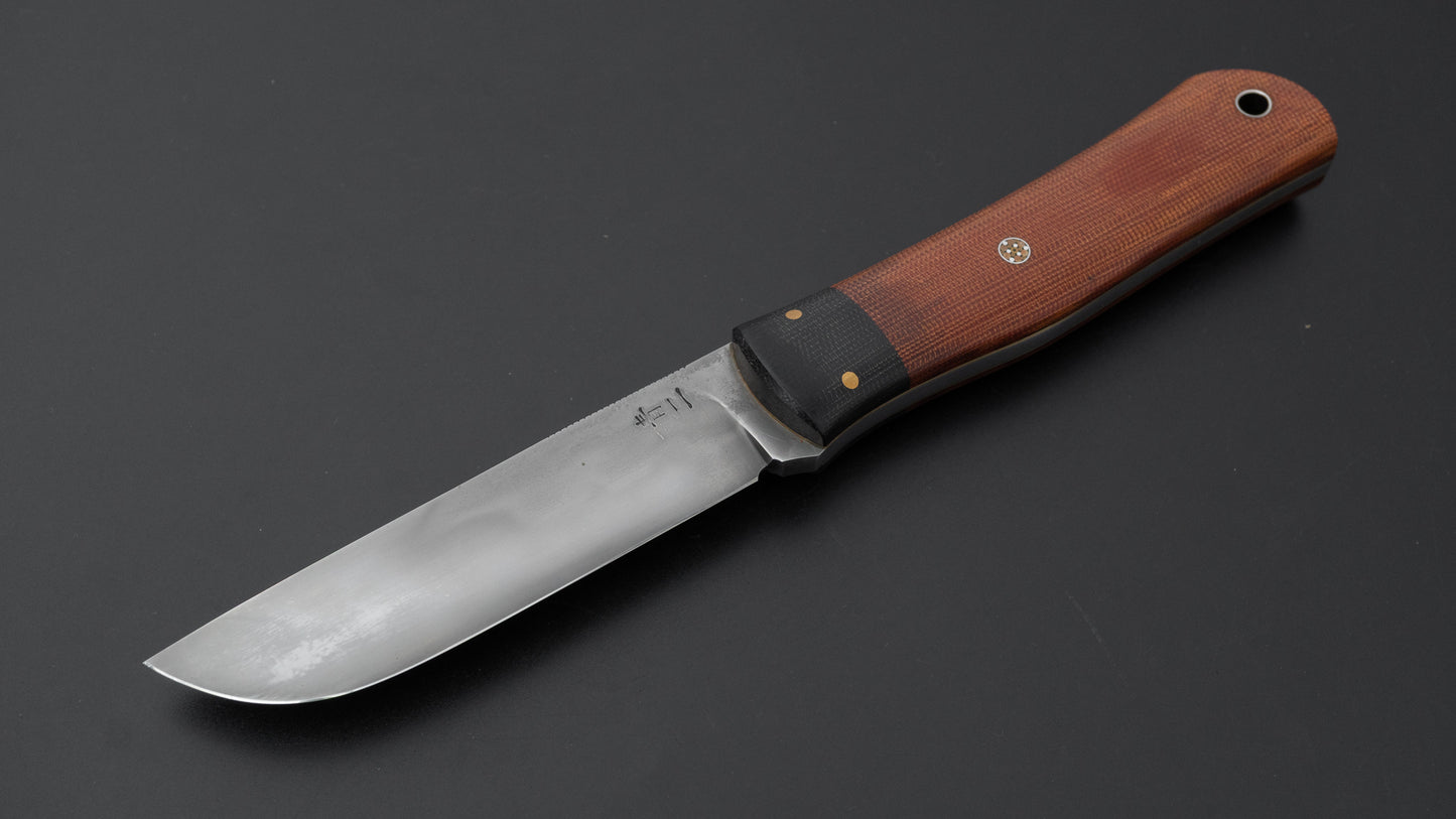 Seino Shikari Blue #2 Honyaki Fixed Blade Canvas Micarta Handle (#004)