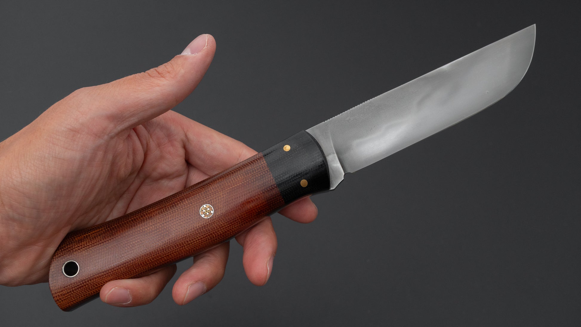 Seino Shikari Blue #2 Honyaki Fixed Blade Canvas Micarta Handle (#004)