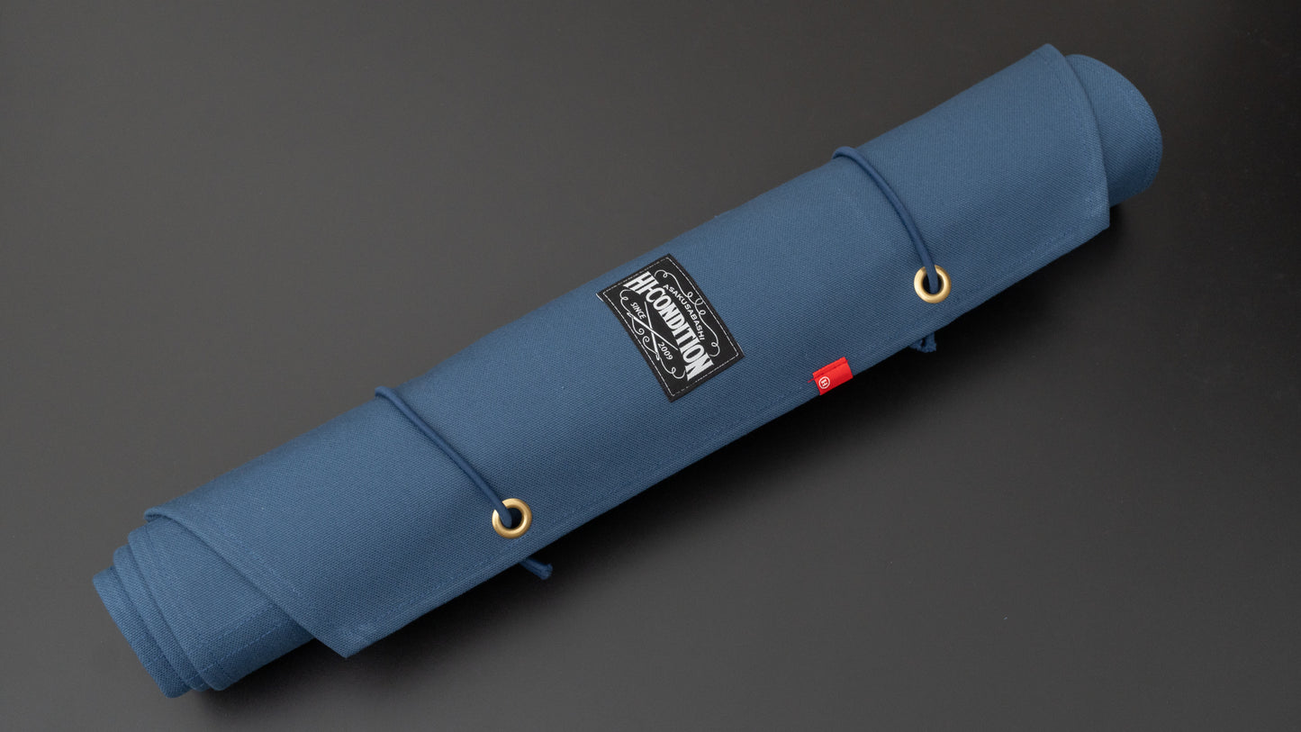 HI-CONDITION Hanpu Canvas 9 Pockets Knife Roll Indigo - HITOHIRA