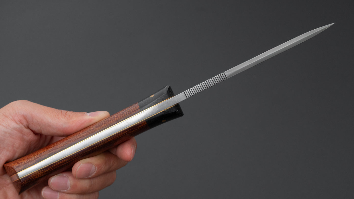 Seino Shikari Blue #2 Honyaki Fixed Blade Canvas Micarta Handle (#004)