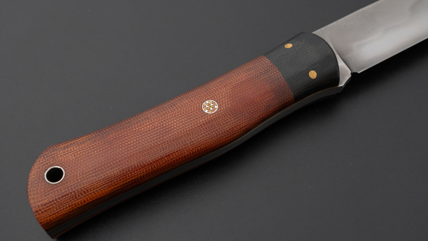 Seino Shikari Blue #2 Honyaki Fixed Blade Canvas Micarta Handle (#004)