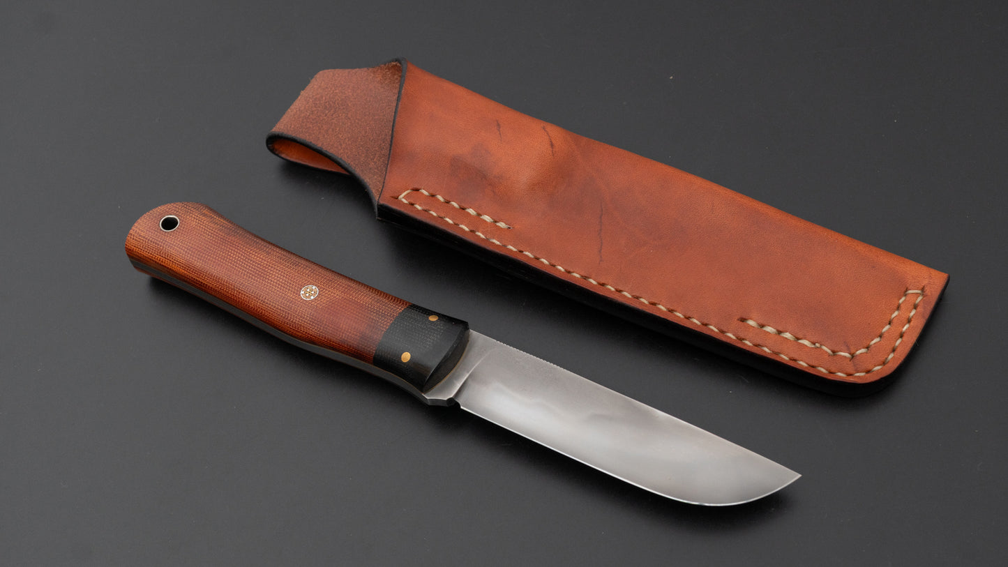 Seino Shikari Blue #2 Honyaki Fixed Blade Canvas Micarta Handle (#004)