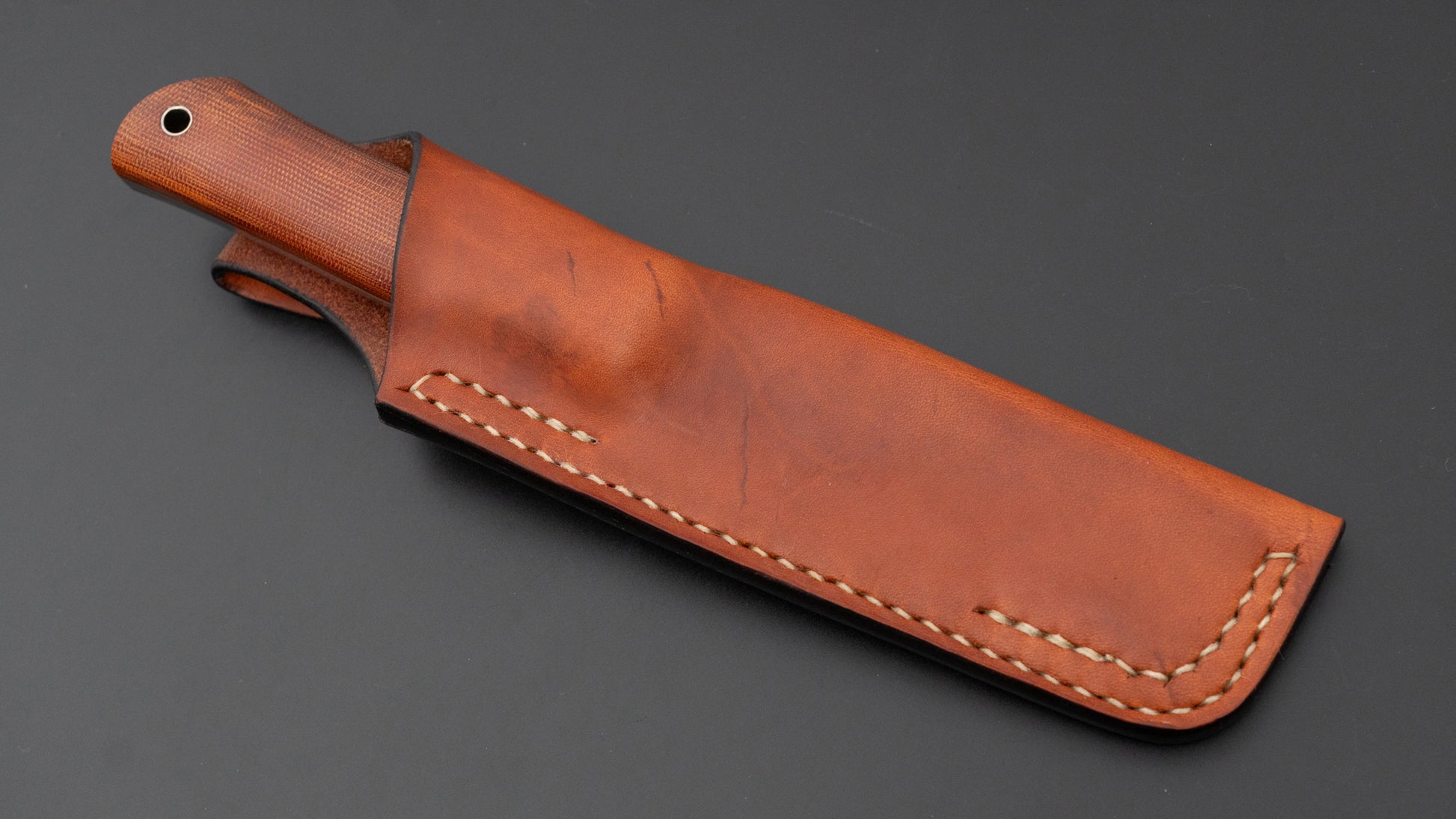 Seino Shikari Blue #2 Honyaki Fixed Blade Canvas Micarta Handle (#004)