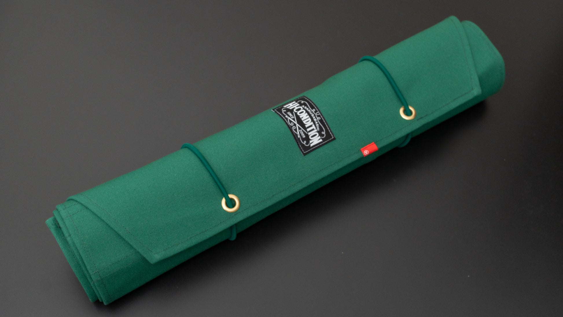 HI-CONDITION Hanpu Canvas 9 Pockets Knife Roll Mid Green - HITOHIRA