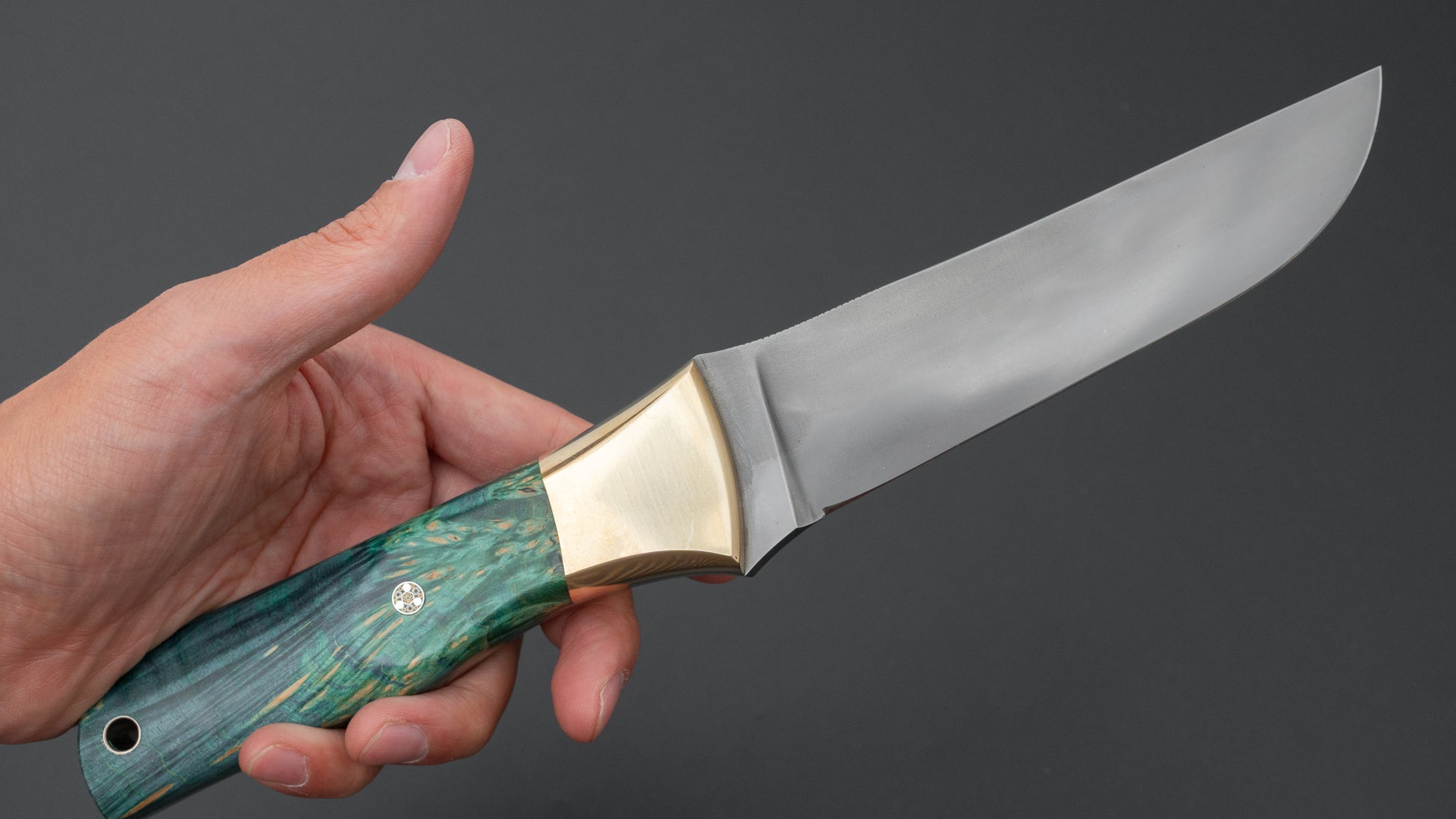 Seino Nagisa Blue #2 Honyaki Fixed Blade Stabilized Wood Handle (#005)