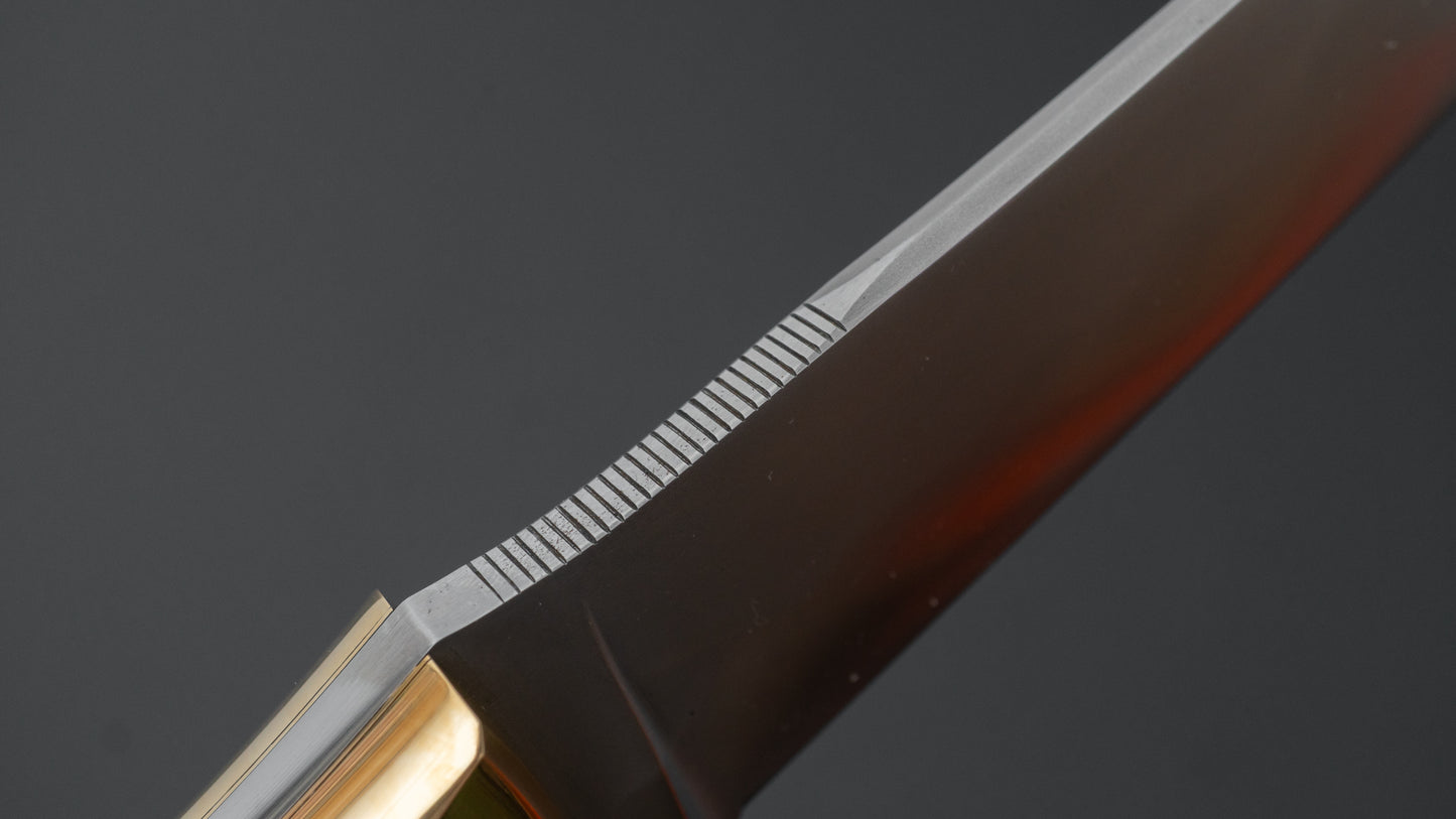 Seino Nagisa Blue #2 Honyaki Fixed Blade Stabilized Wood Handle (#005)