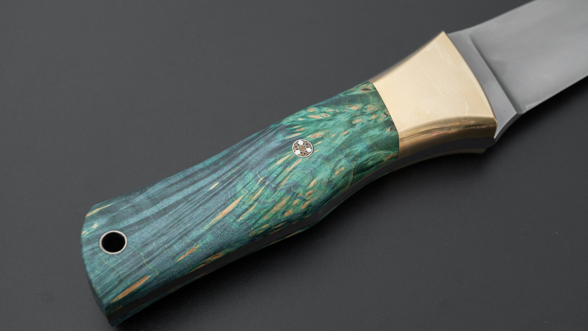 Seino Nagisa Blue #2 Honyaki Fixed Blade Stabilized Wood Handle (#005)